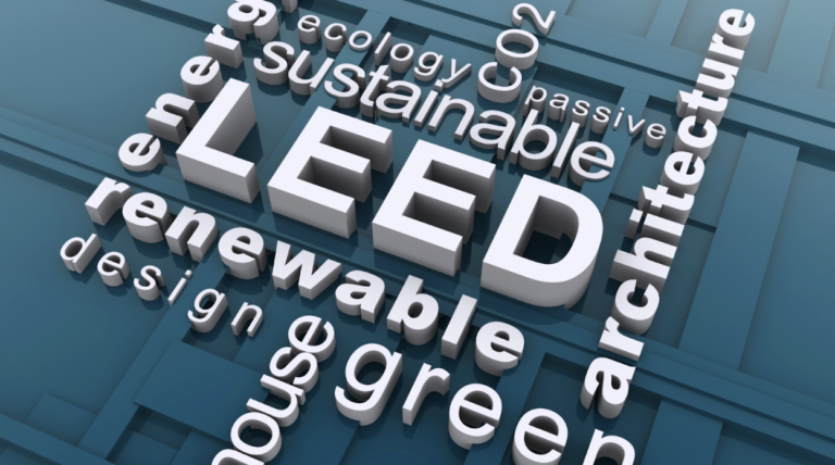 Word cloud about sustainable green building.